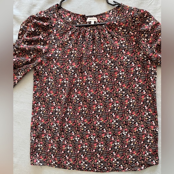 MAX Studio Floral 3/4 Ruched Sleeve Blouse SZ S - Picture 6 of 7